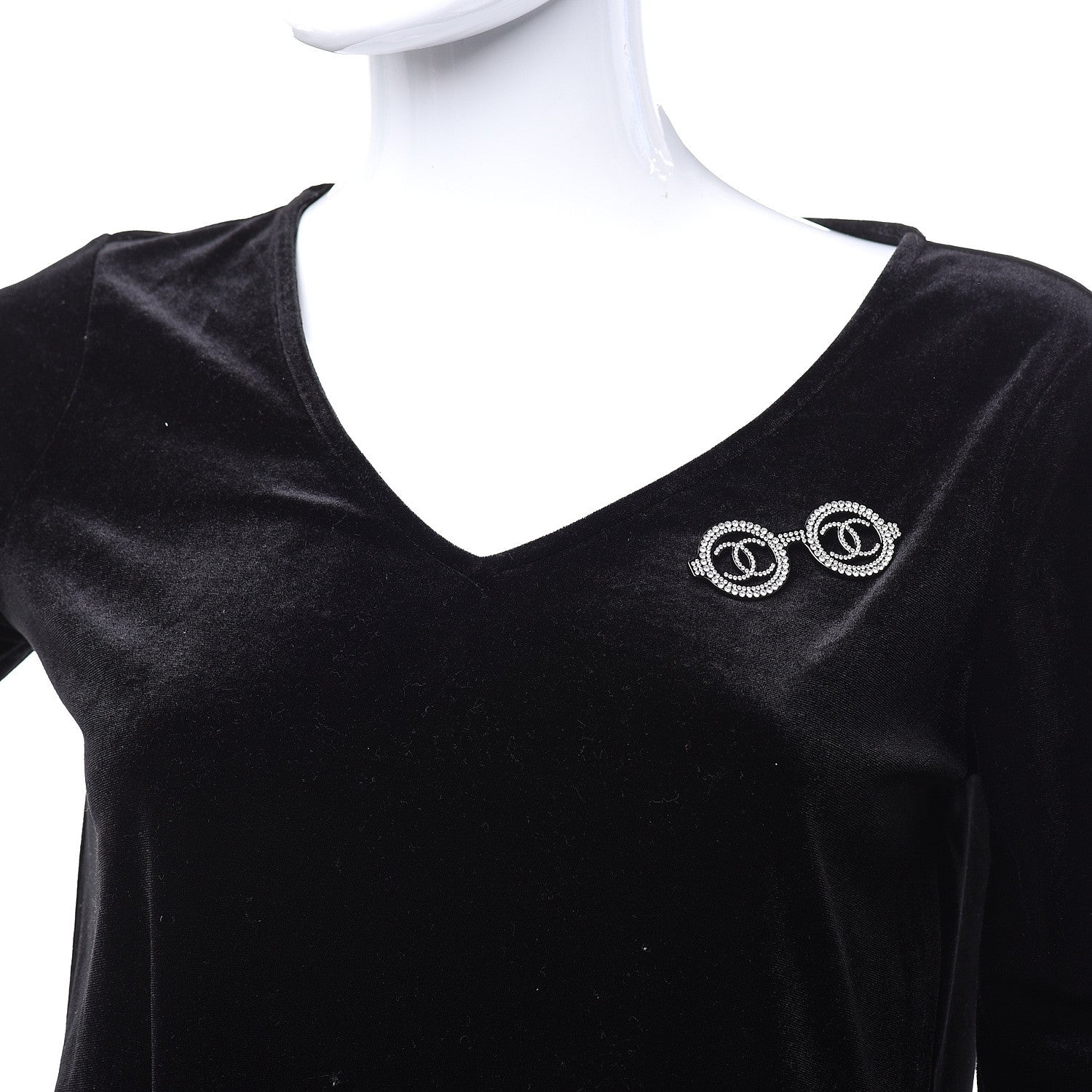 Chanel Crystal CC Sunglasses Brooch Silver 2 of 5