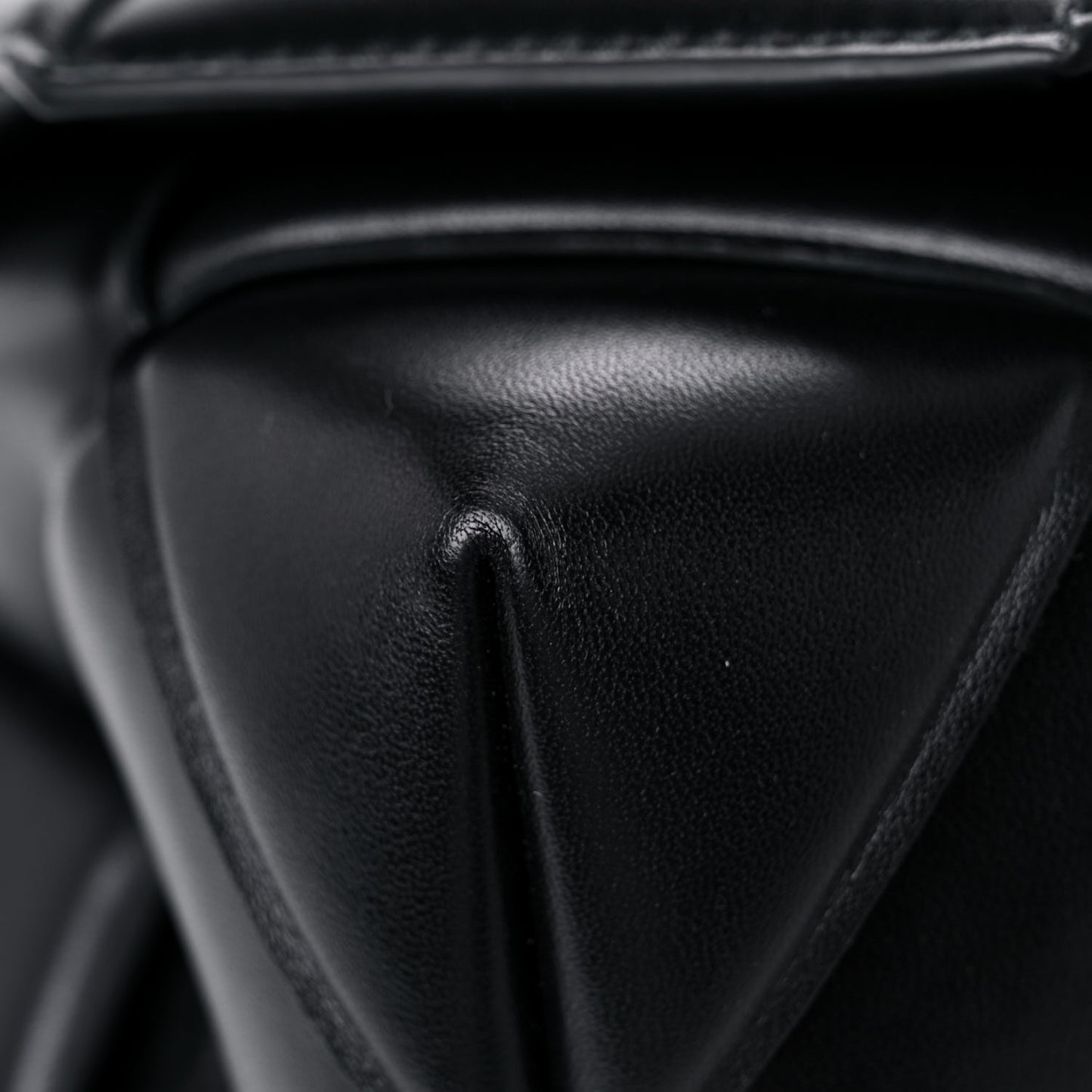 Nappa Intreccio Padded Top Handle Shoulder Bag Black
