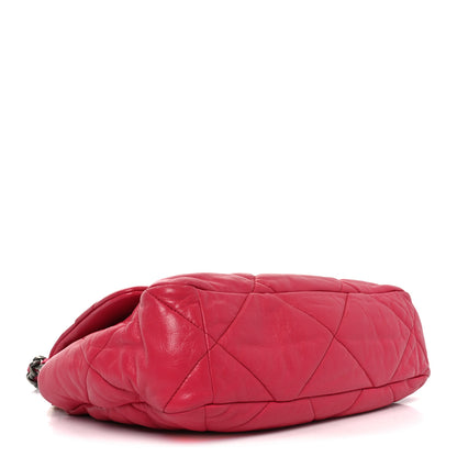 Chanel Goatskin Quilted Large Chanel 19 Flap Dark Pink 4 of 10