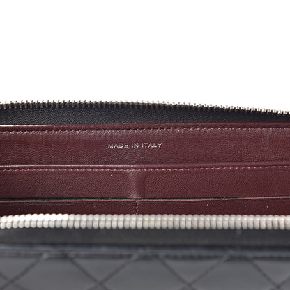 Chanel Lambskin Quilted Large Gusset Zip Around Wallet Black 7 of 12