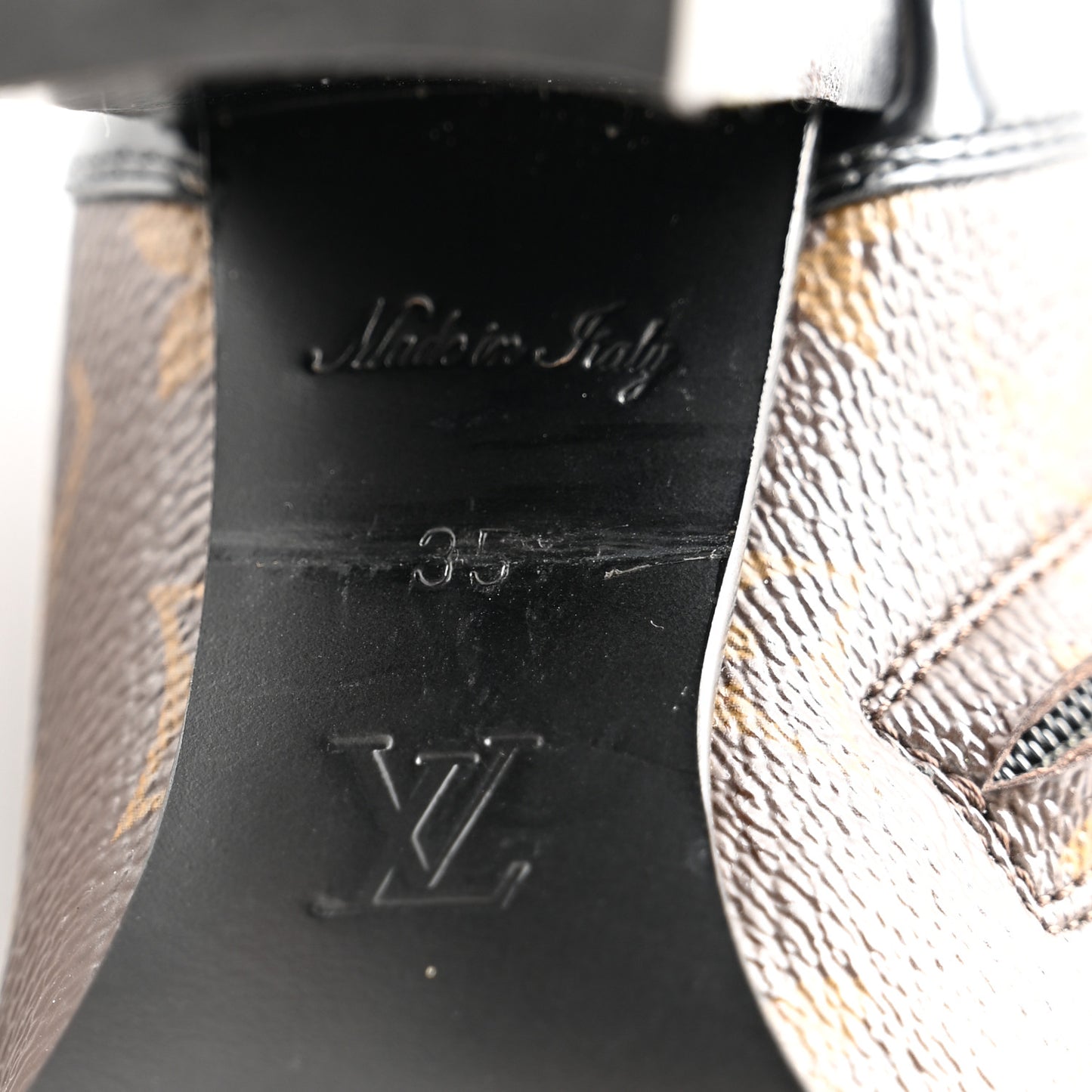 Patent Calfskin Monogram Star Trail Ankle Boots 35 Black