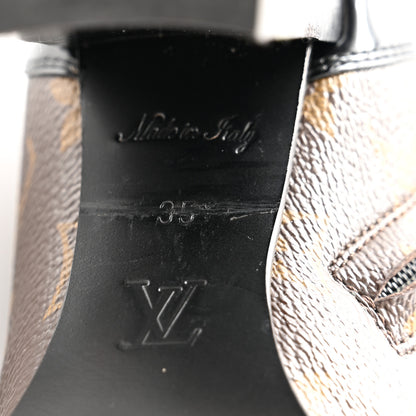 Louis Vuitton Patent Calfskin Monogram Star Trail Ankle Boots 35 Black 7 of 8