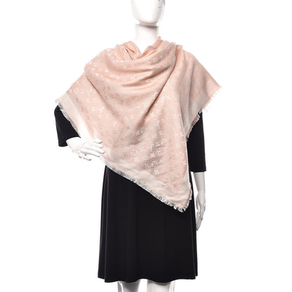 Louis Vuitton Silk Wool Monogram Denim Shawl Rose 2 of 4