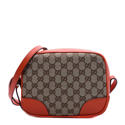 Gucci Monogram Dollar Calfskin Mini Bree Messenger Bag Beige Ebony Sun Orange 1 of 13