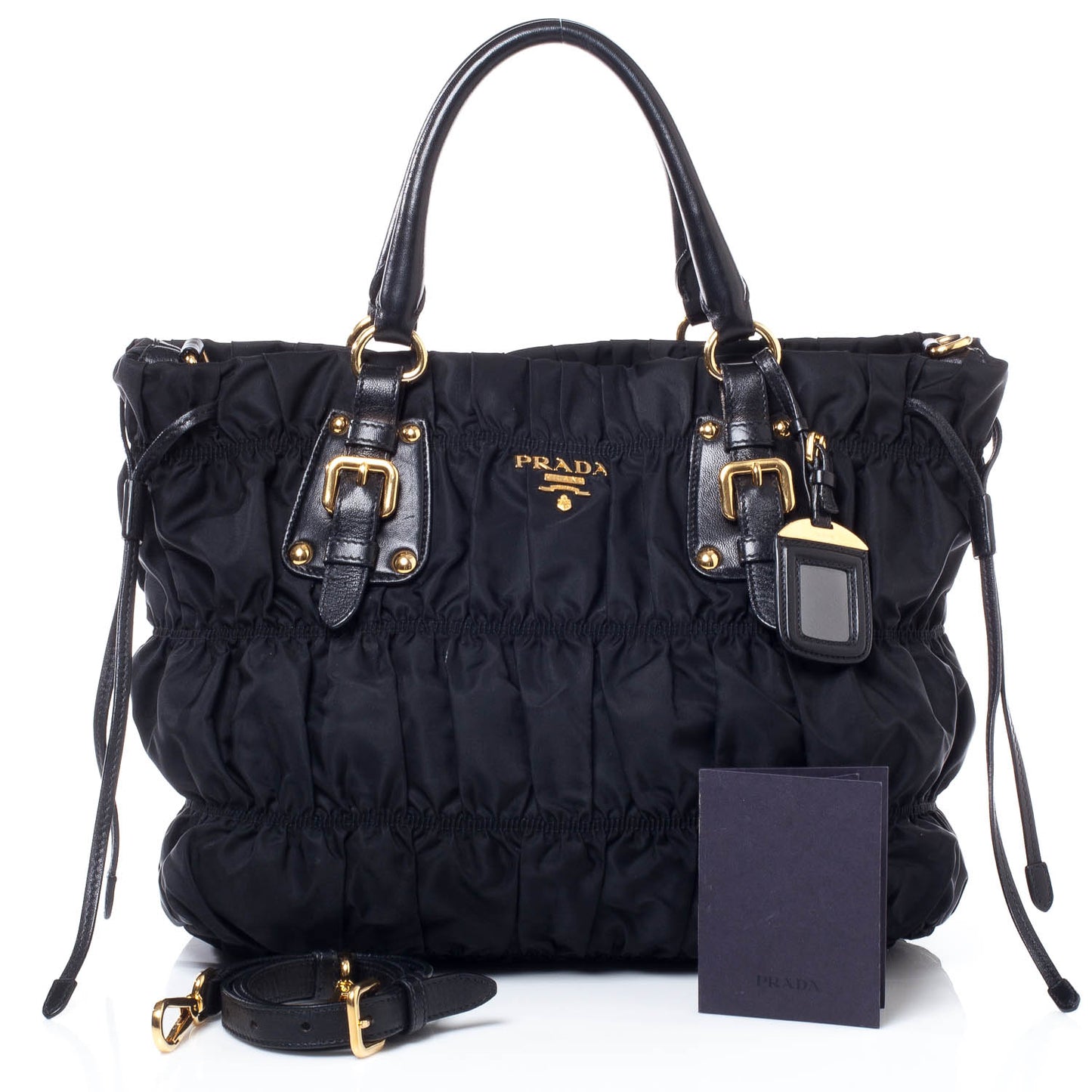 Tessuto Nylon Gaufre Tote Nero Black