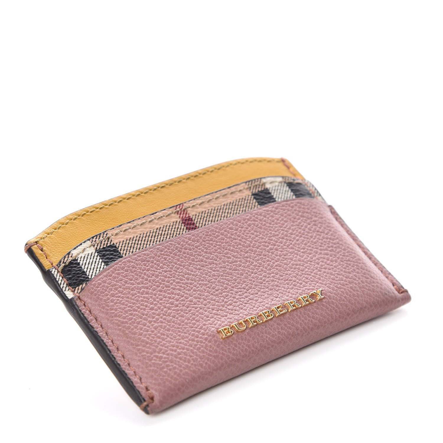 Burberry Soft Grain Calfskin Haymarket Check Izzy Card Case Dusty Pink 4 of 7