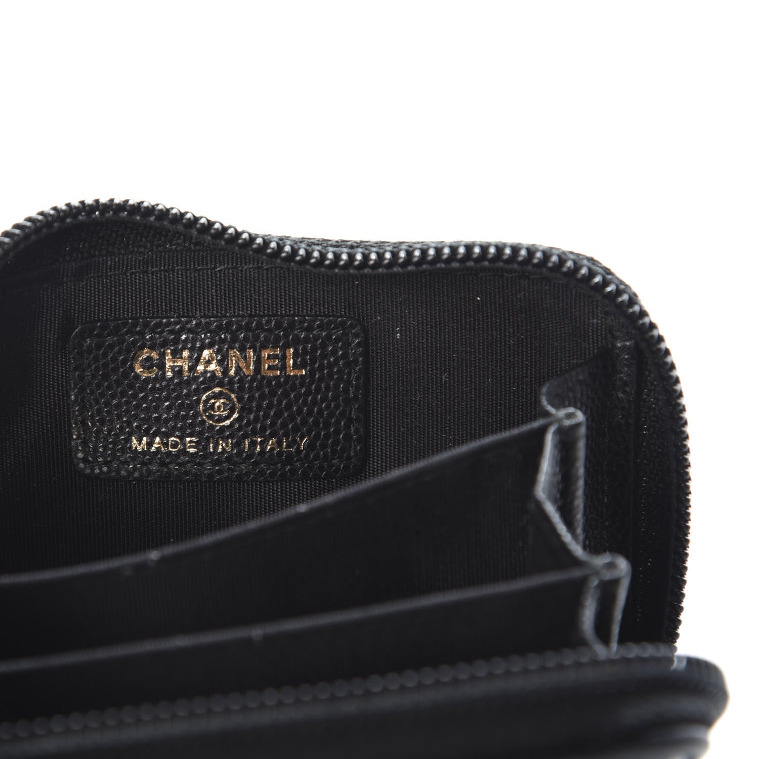 Chanel Caviar Quilted Boy Zip Around Coin Purse Wallet Black 6 of 7