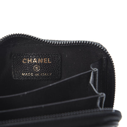 Chanel Caviar Quilted Boy Zip Around Coin Purse Wallet Black 6 of 7