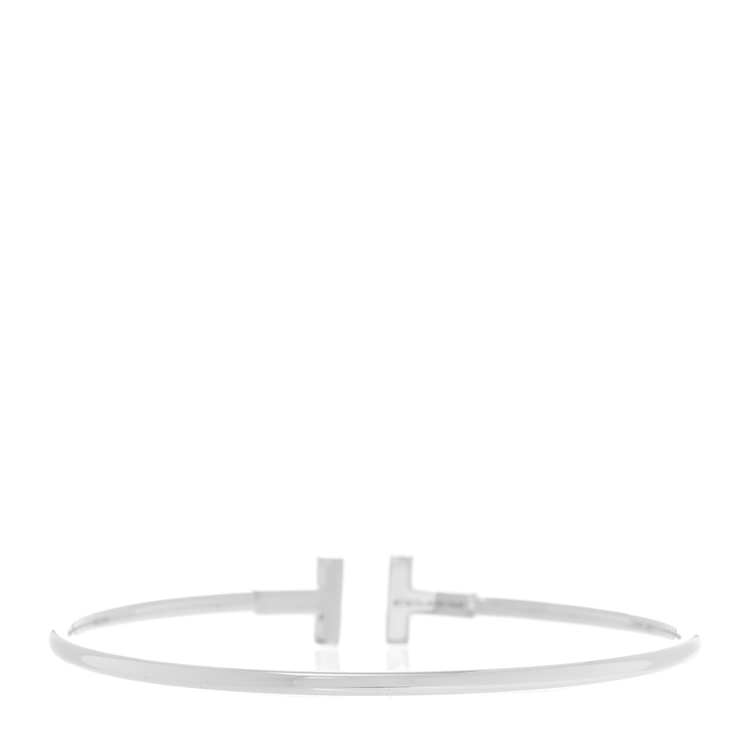 Tiffany 18K White Gold Ruby T Wire Bracelet 3 of 5