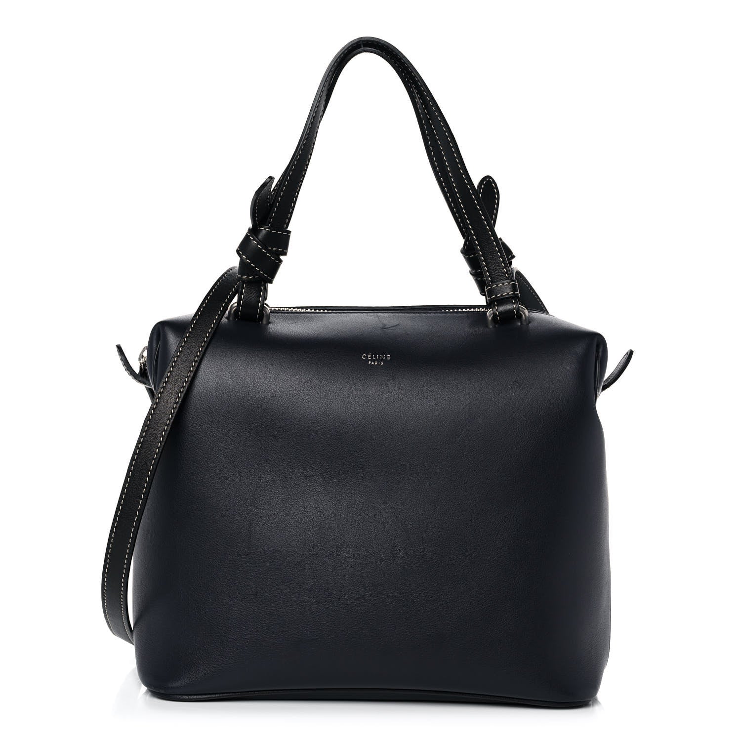 Celine Lambskin Small Soft Cube Satchel Navy 1 of 13