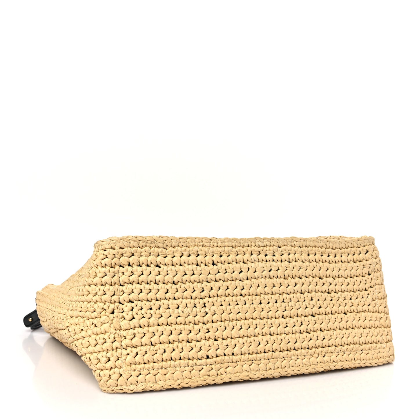 Braided Raffia Eco Alter Napa Perforated Logo Crossbody Bag Natural