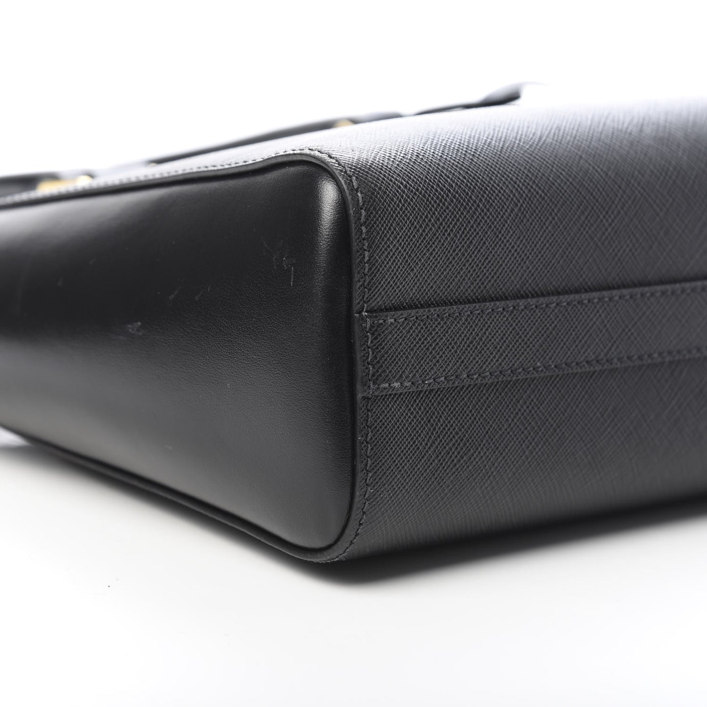 Saffiano Soft Calfskin Small Zippered Tote Black