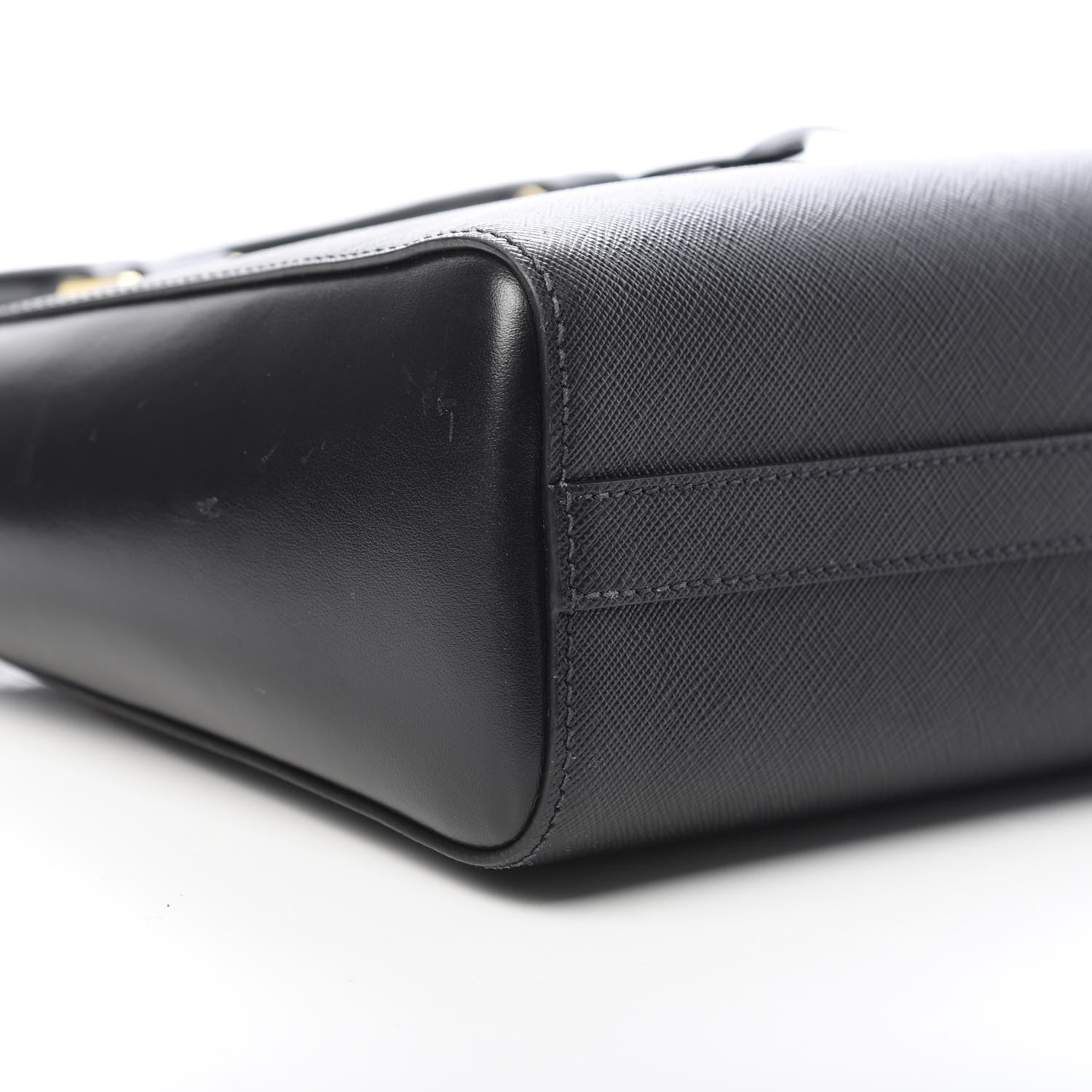 Prada Saffiano Soft Calfskin Small Zippered Tote Black 10 of 12