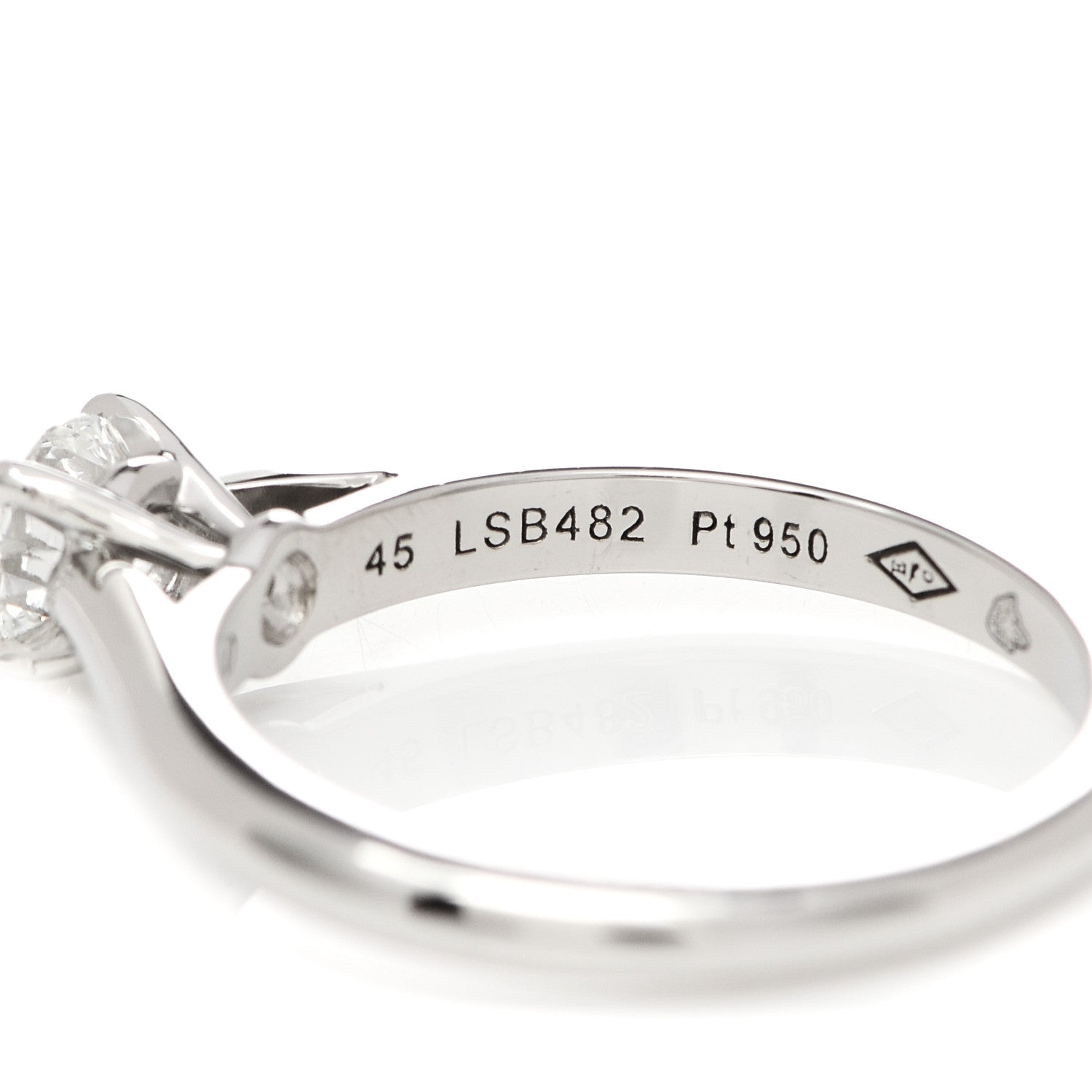 Cartier Platinum Diamond .27ct 1895 Solitaire Engagement Ring 45 3.25 6 of 6