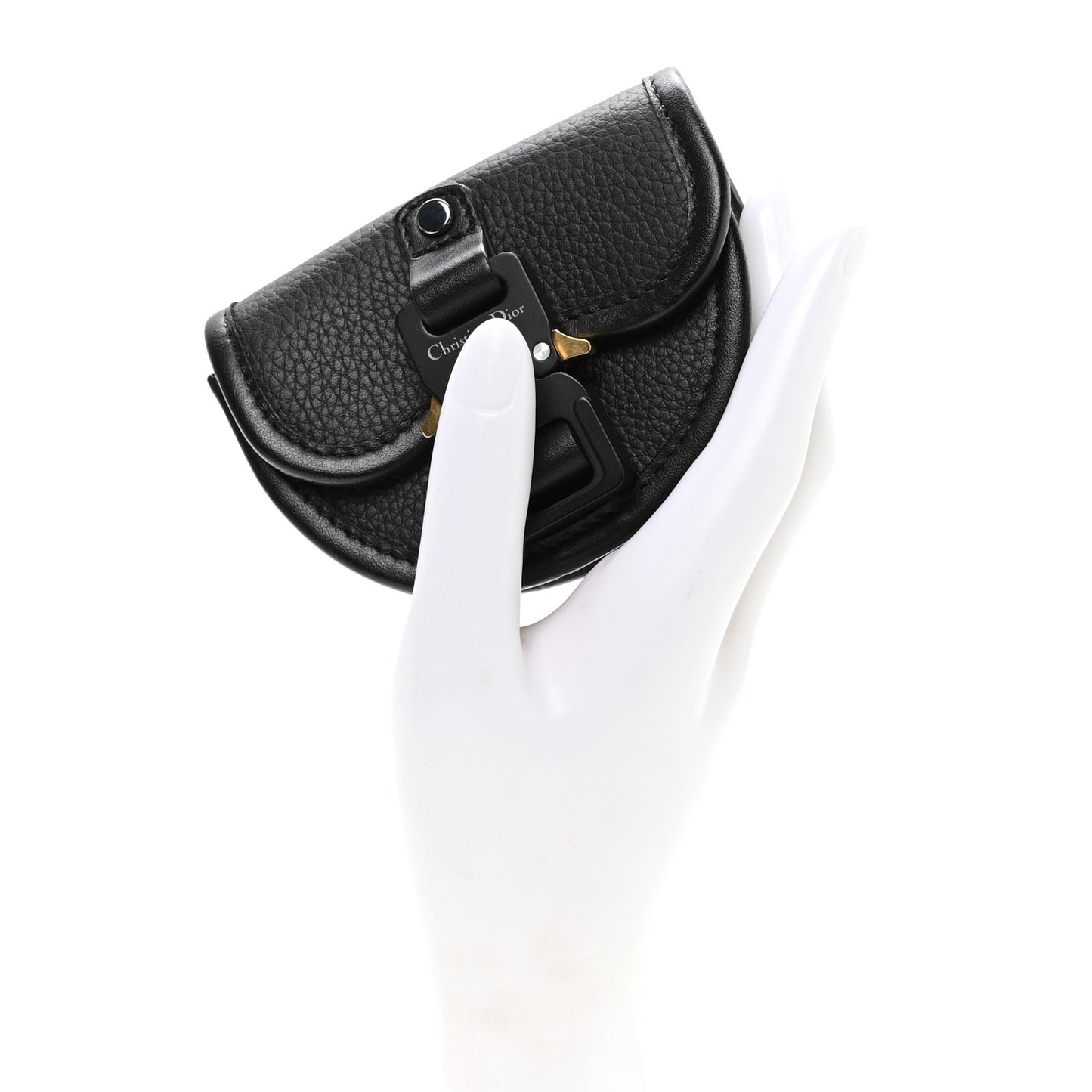 Grained Calfskin Nano Gallop Pouch Black