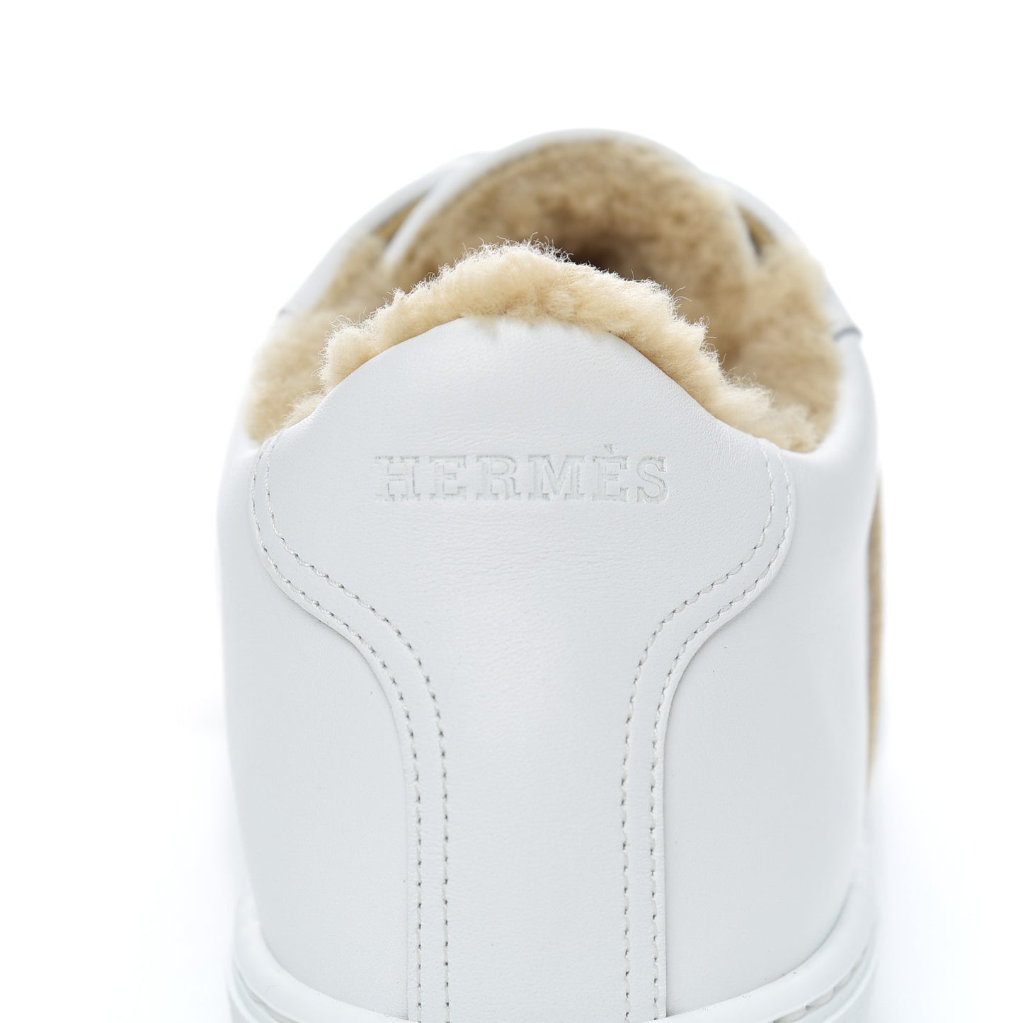 Calfskin Woolskin Womens Advantage Sneakers 38.5 White