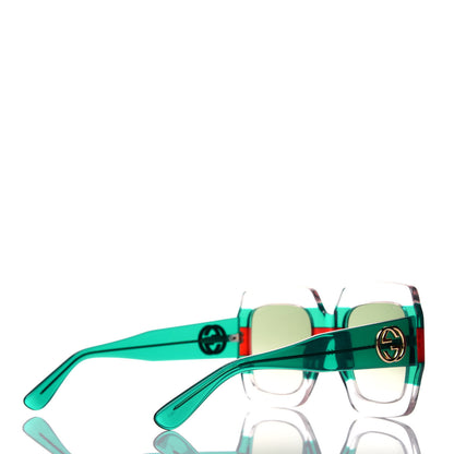 Gucci Square Web Frame GG0178S Sunglasses Green Red 4 of 10