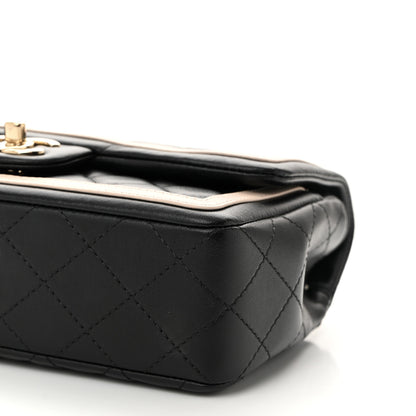 Chanel Lambskin Quilted Bicolor Flap Black Beige 10 of 10
