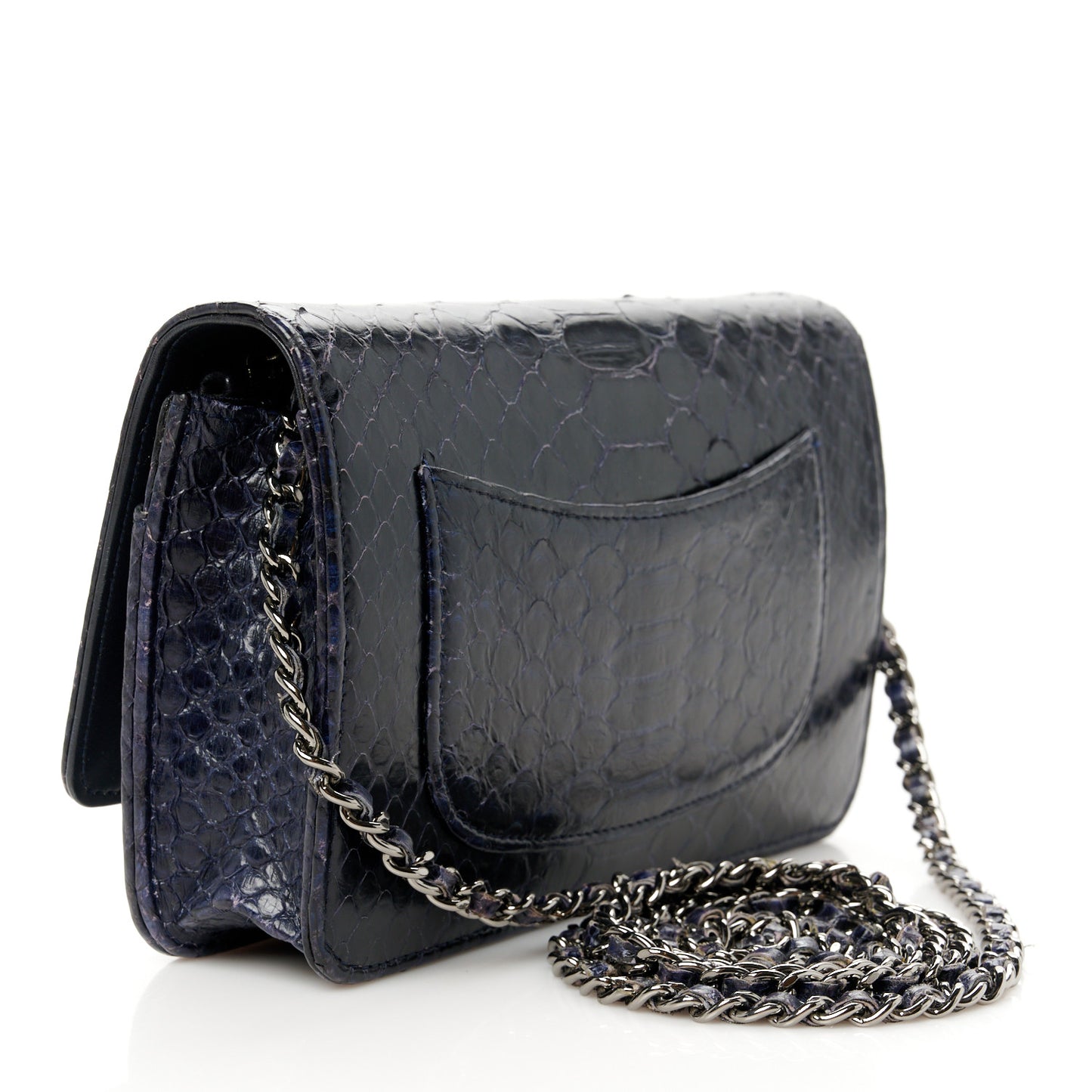 Snakeskin Wallet On Chain WOC Navy