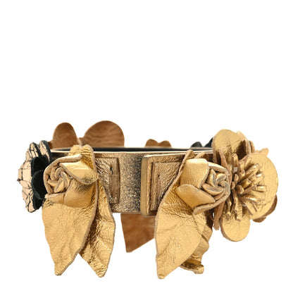 Chanel Metallic Lambskin CC Flower Bracelet Gold 3 of 6