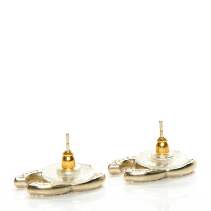 Chanel Crystal CC Earrings Gold 3 of 4