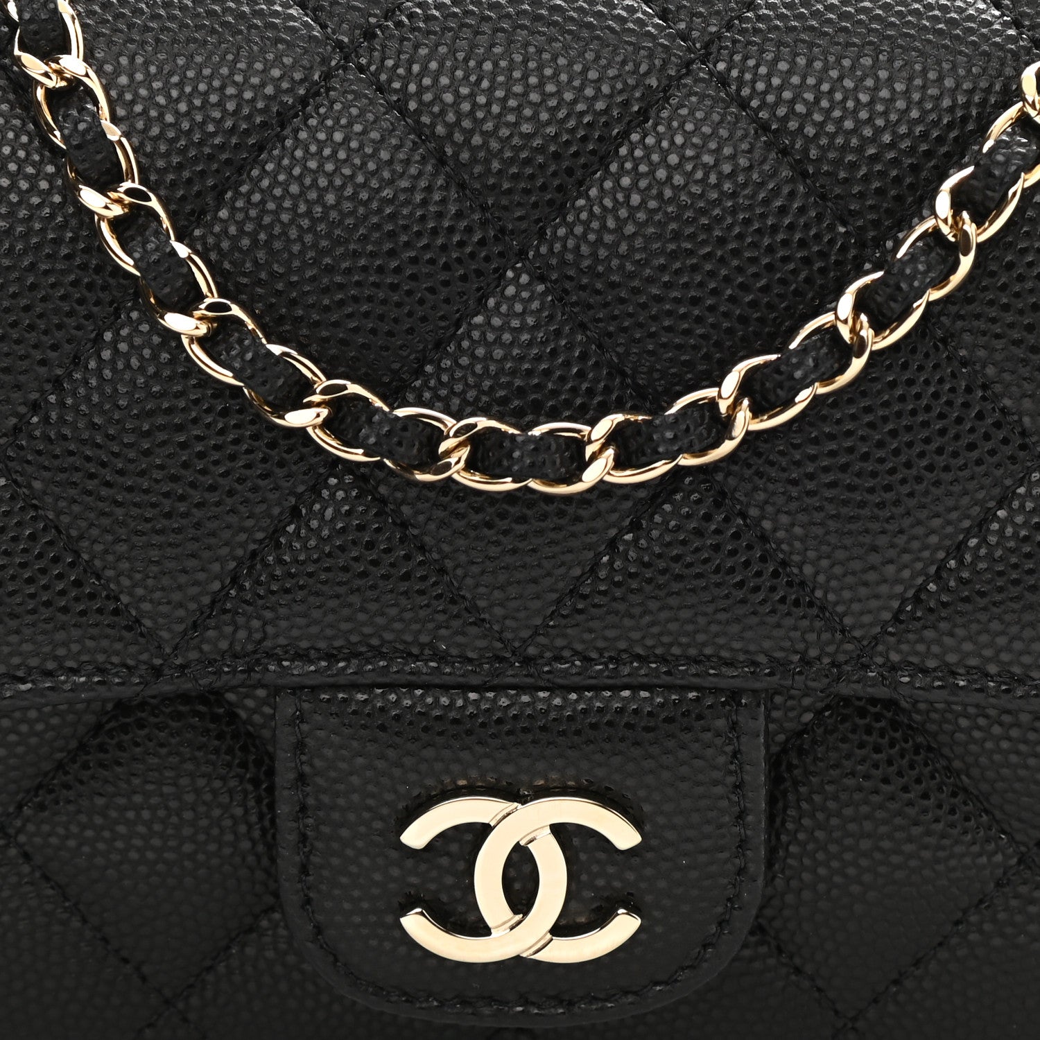 Chanel Caviar Quilted Glasses Case With Chain Black 9 of 12
