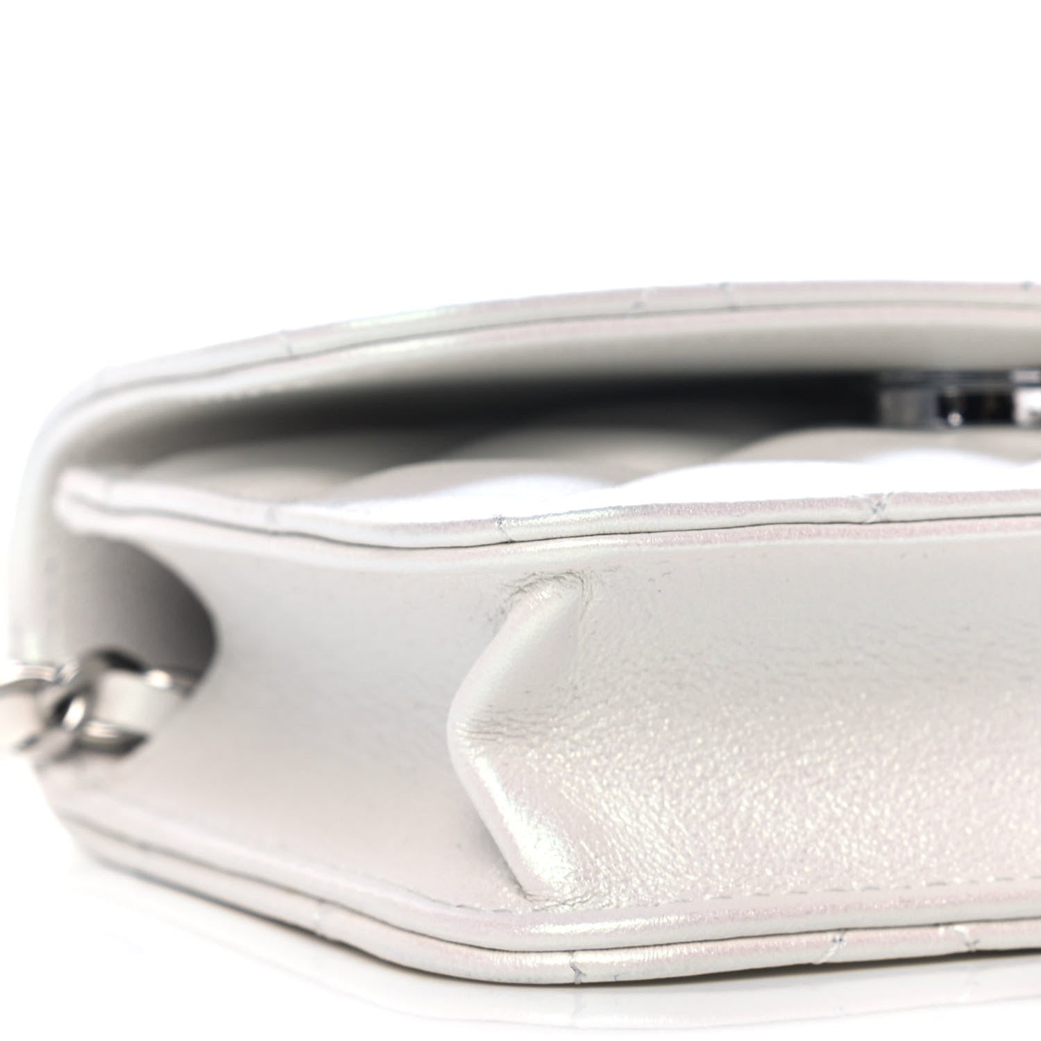 Chanel Iridescent Lambskin Quilted Coco Bow Clutch With Chain White 11 of 12
