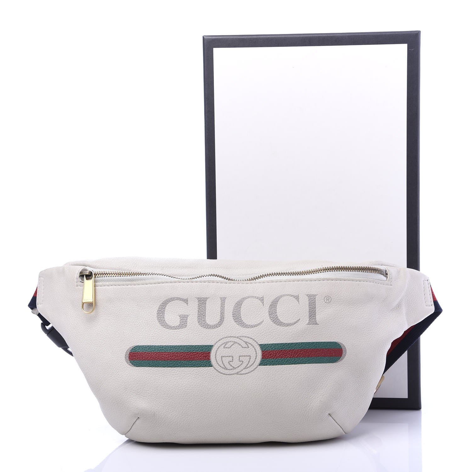 Gucci Grained Calfskin Logo Belt Bag White 10 of 10