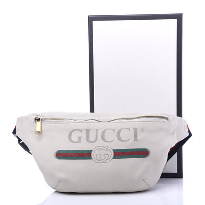 Gucci Grained Calfskin Logo Belt Bag White 10 of 10