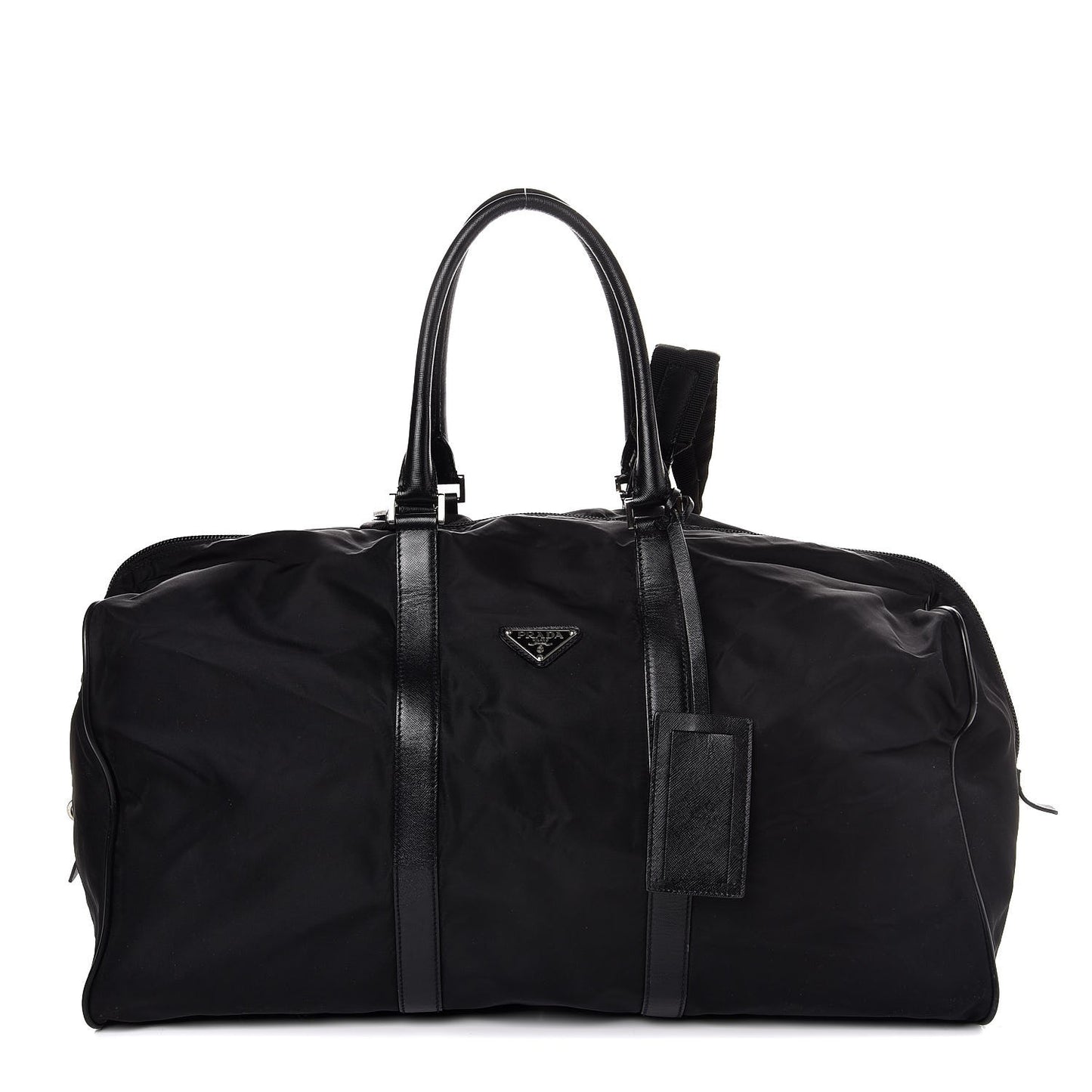 Tessuto Nylon Saffiano Duffel Bag Black