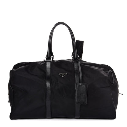 Prada Tessuto Nylon Saffiano Duffel Bag Black 1 of 10