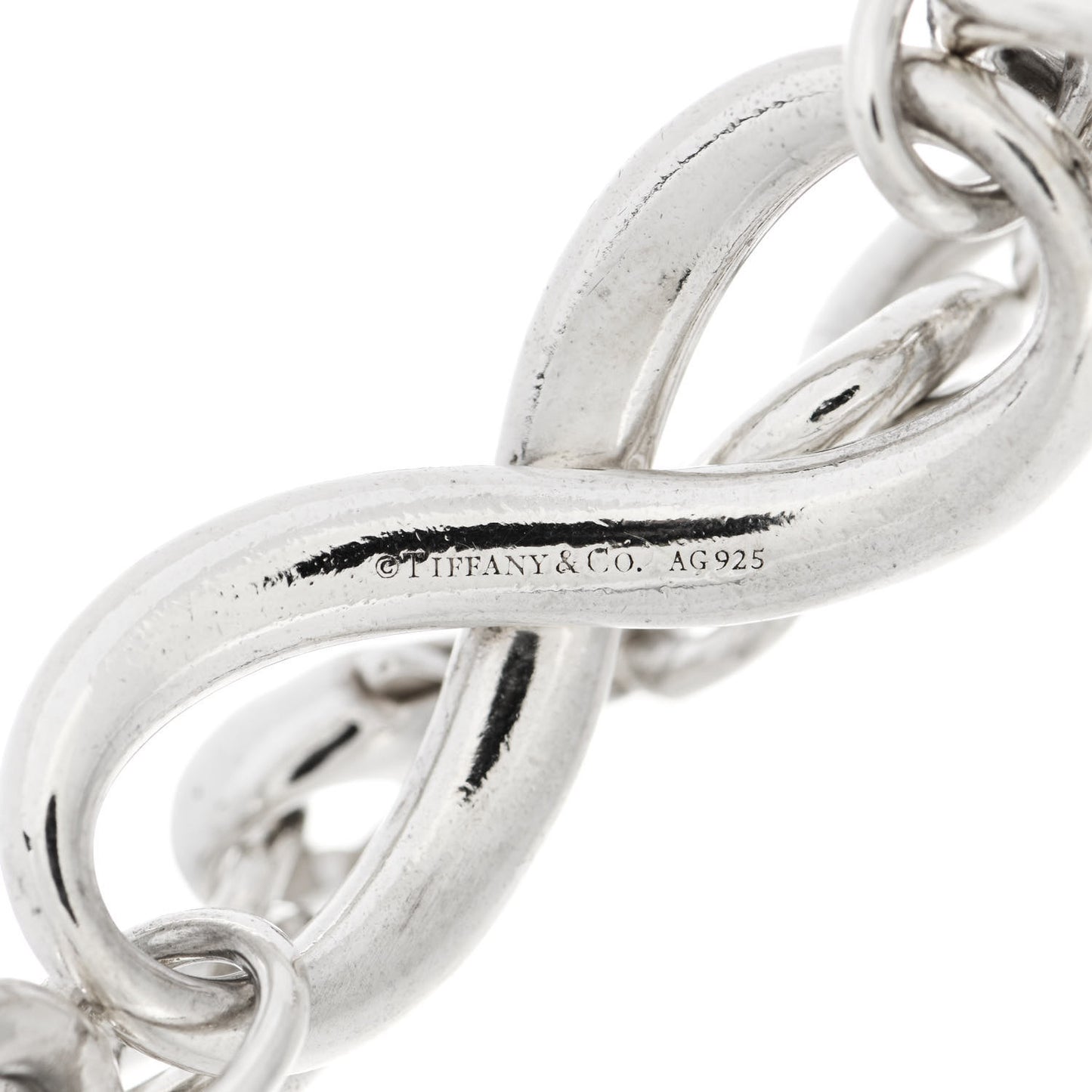 Sterling Silver Wide Infinity Chain Bracelet