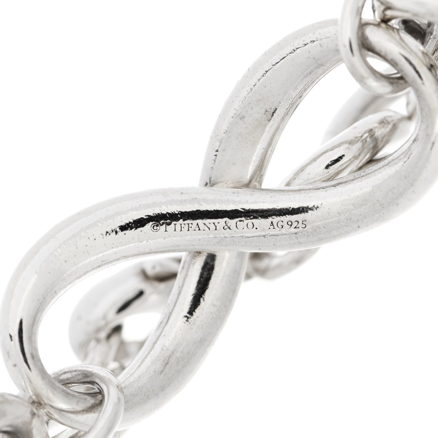 Tiffany Sterling Silver Wide Infinity Chain Bracelet 3 of 5