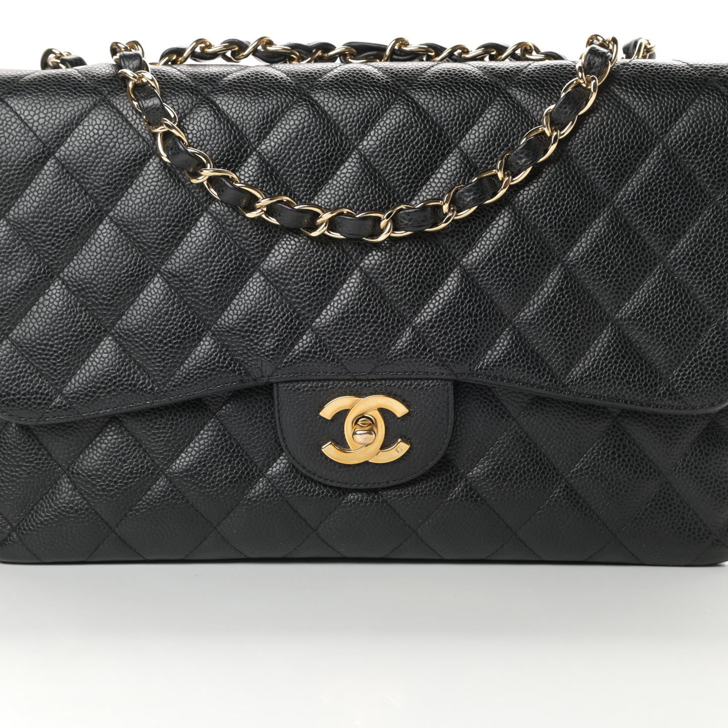 Caviar Quilted Jumbo Single Flap Black