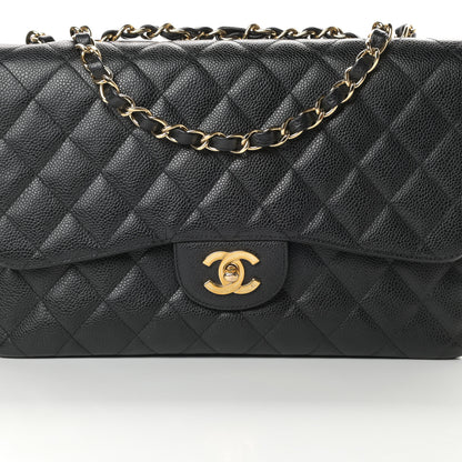 Chanel Caviar Quilted Jumbo Single Flap Black 8 of 13