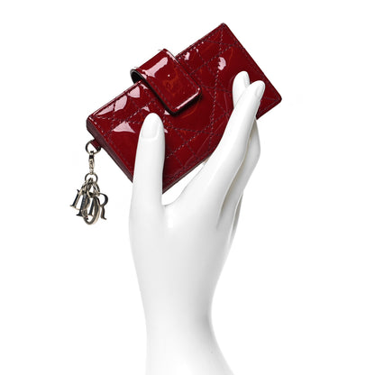 Christian Dior Patent Cannage Lady Dior 5-Gusset Card Holder Scarlet 2 of 11