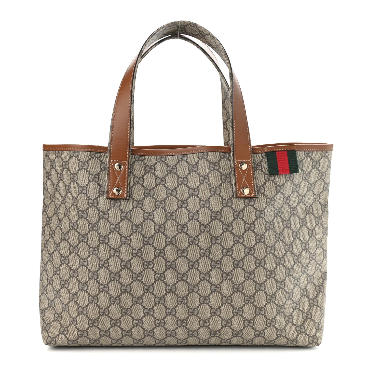 GG Plus Monogram Medium Signature Web Loop Tote Brown