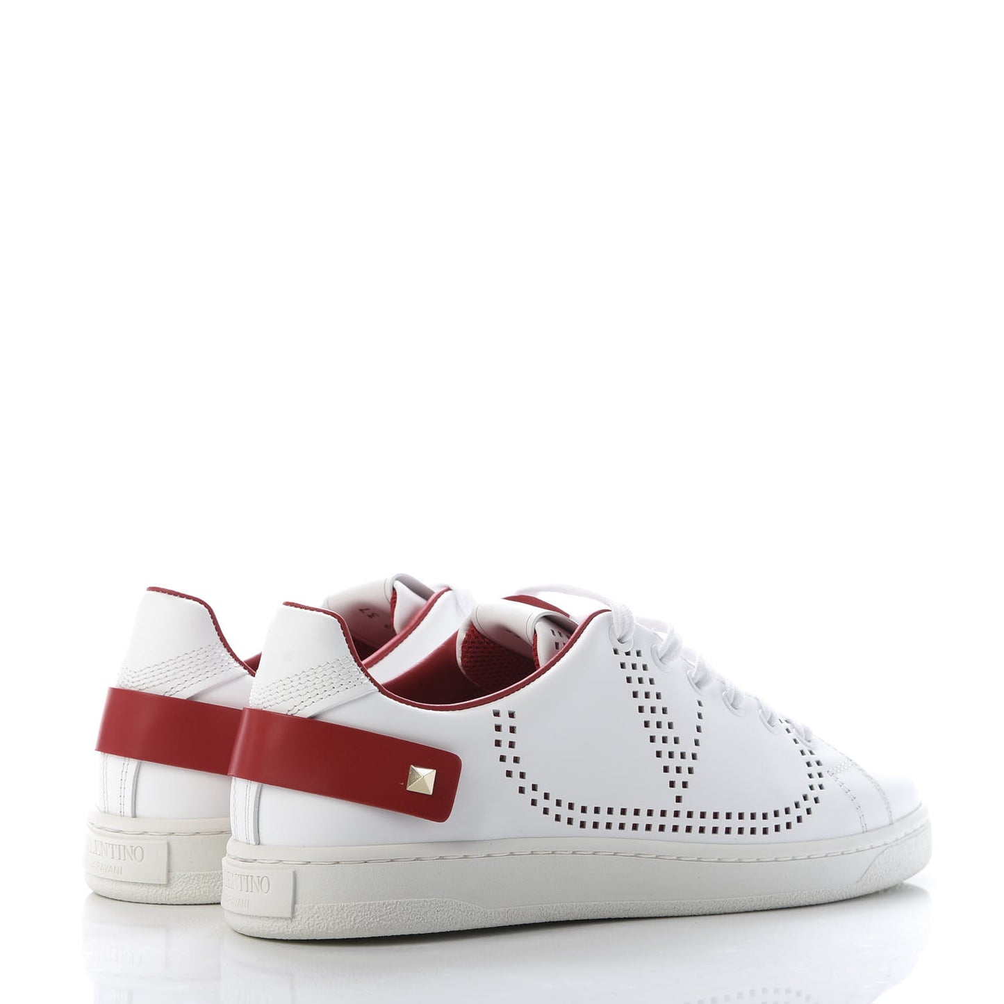 Calfskin Womens Backnet Sneakers 37 White Rosso Valentino