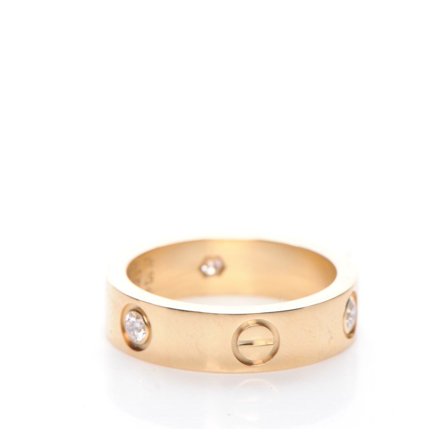 18K Yellow Gold 3 Diamond 5.5mm LOVE Ring 57 8