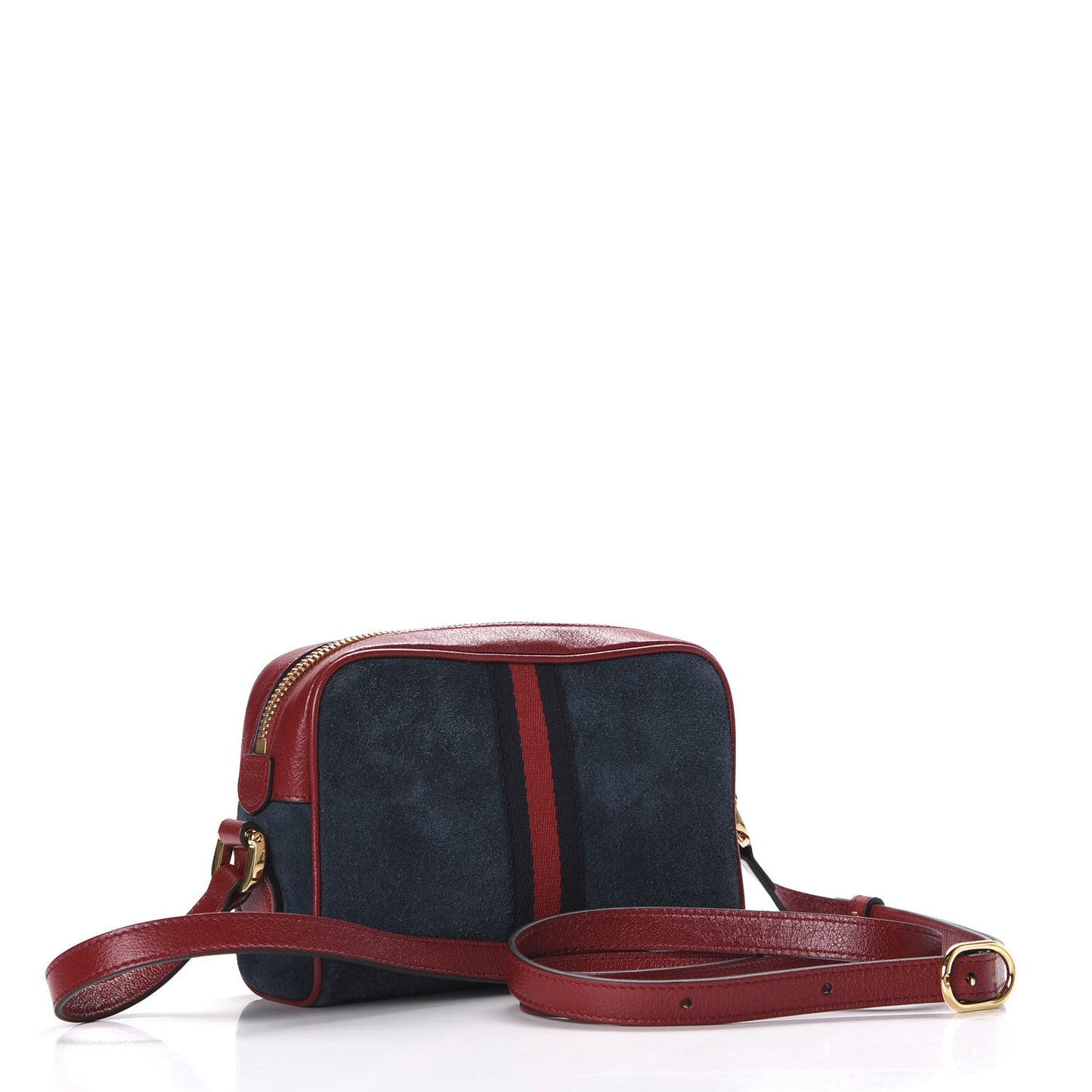 Suede Calfskin Web Mini Ophidia Shoulder Bag New Blue Romantic Cherry