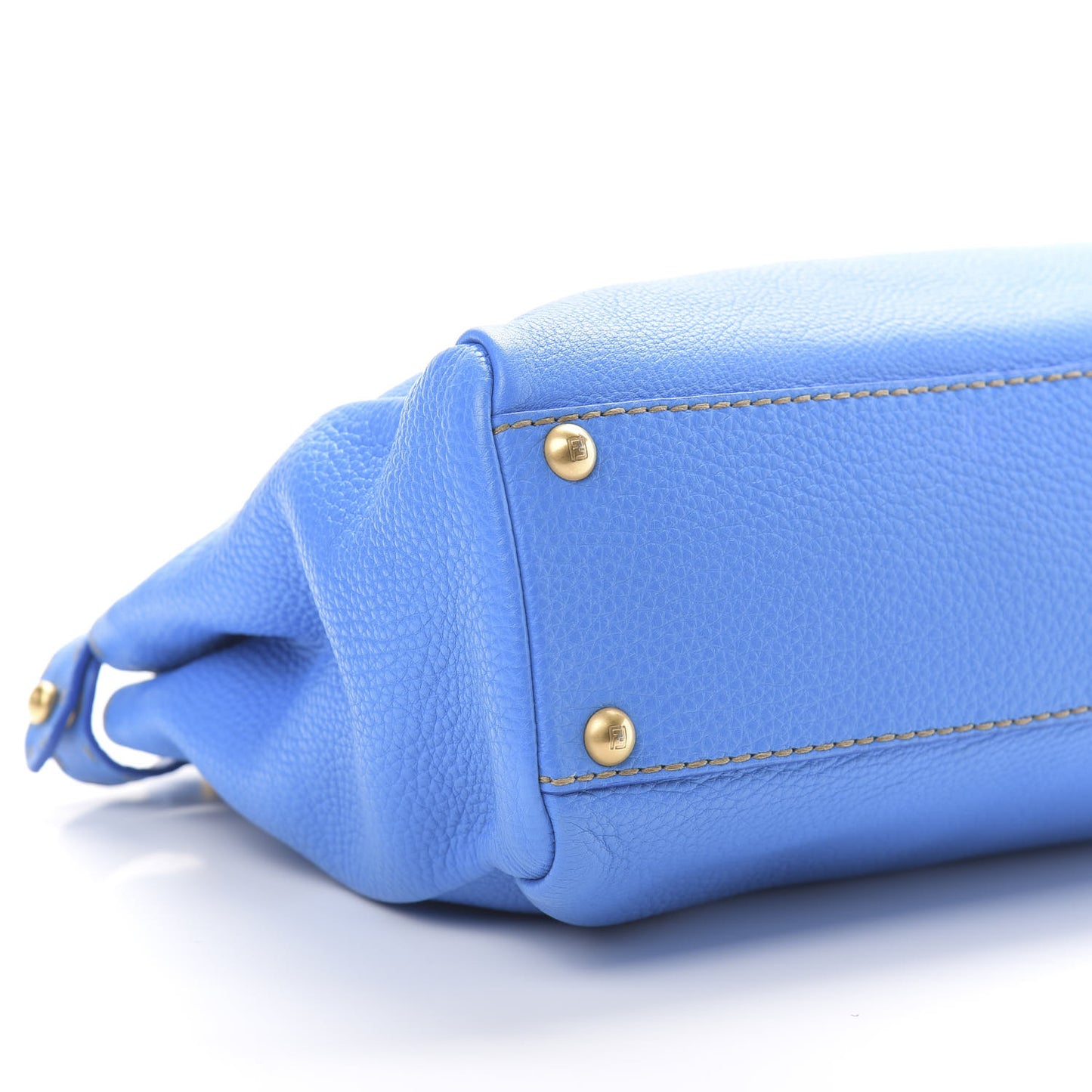 Cuoio Romano Raffia Selleria Medium Peekaboo Iconic Satchel Blue