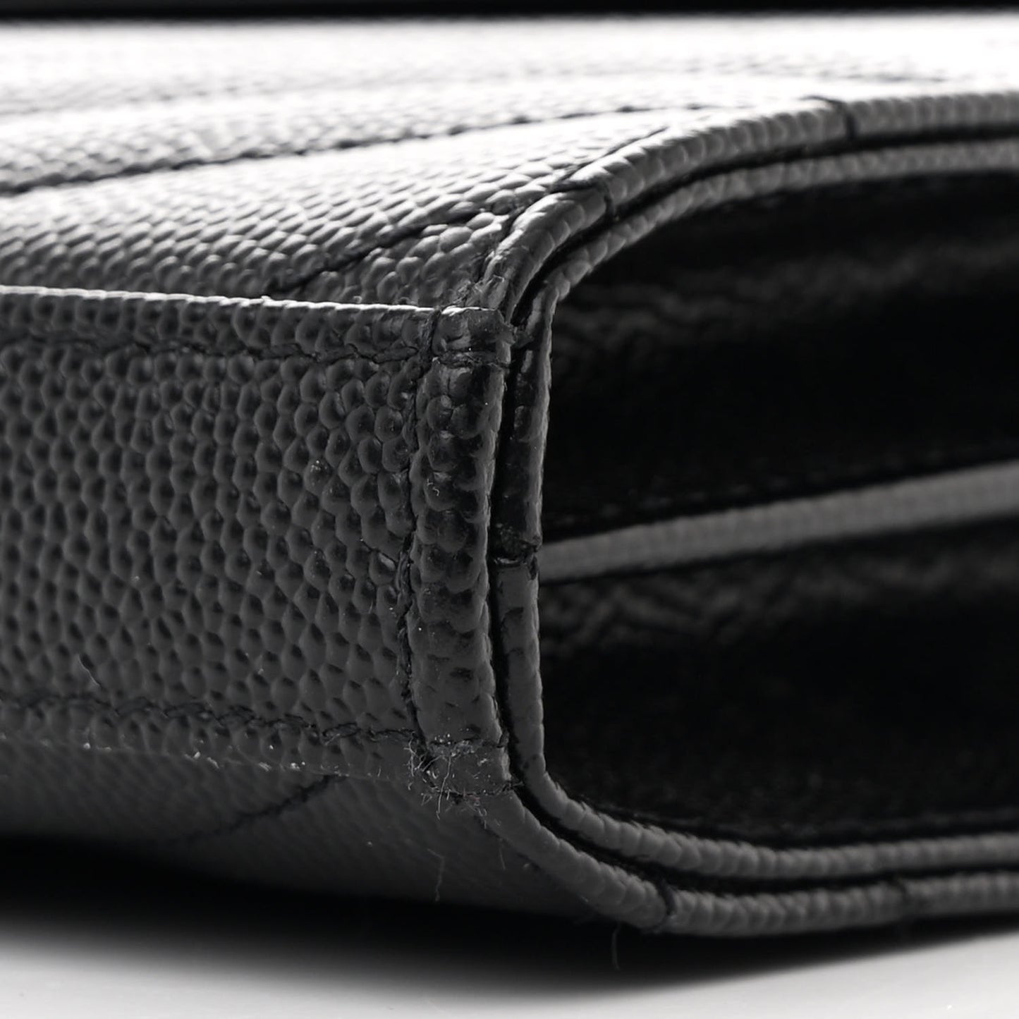 Grain De Poudre Matelasse Chevron Monogram Chain Wallet Black