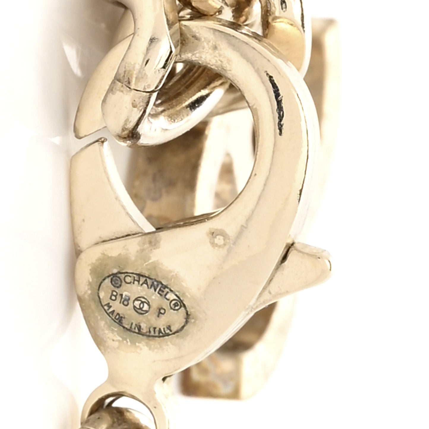 Calfskin Metal Padlock Necklace Gold Iridescent Blue