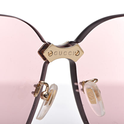 Gucci Rimless Sunglasses GG0355S Gold Flash Pink 8 of 9
