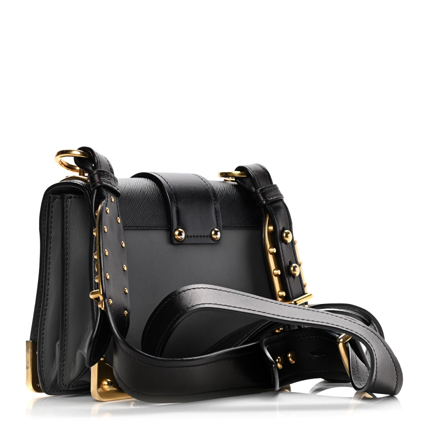 City Calfskin Saffiano Cahier Bag Mercurio Black