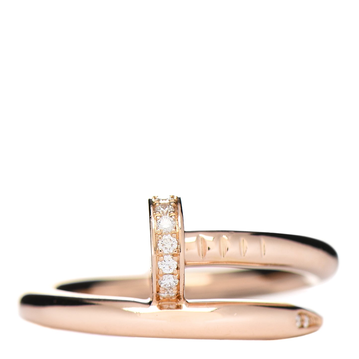 18K Pink Gold Diamond Juste Un Clou Ring 54 7