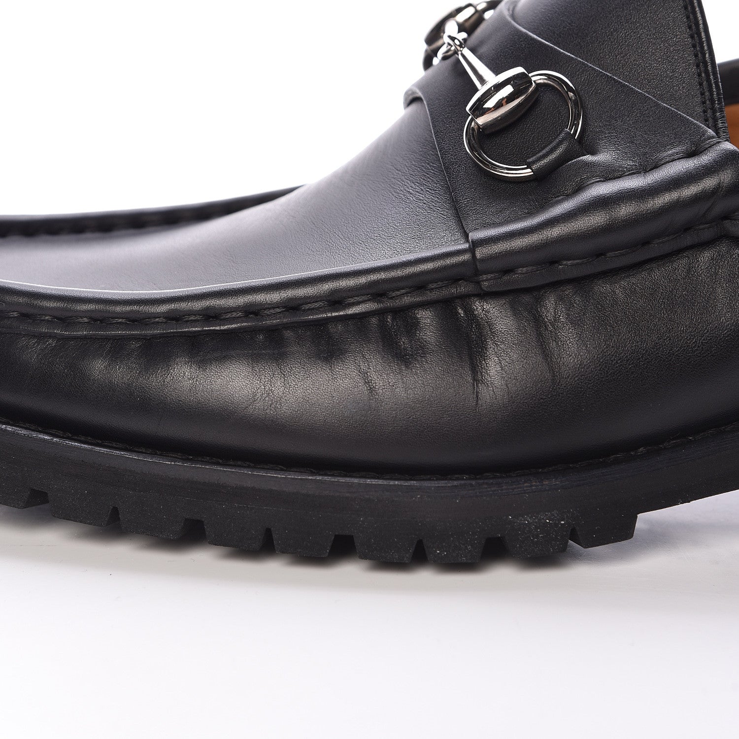 Gucci Laredo Calfskin Mens Horsebit Loafers 9 Black 3 of 14