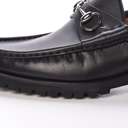 Gucci Laredo Calfskin Mens Horsebit Loafers 9 Black 3 of 14