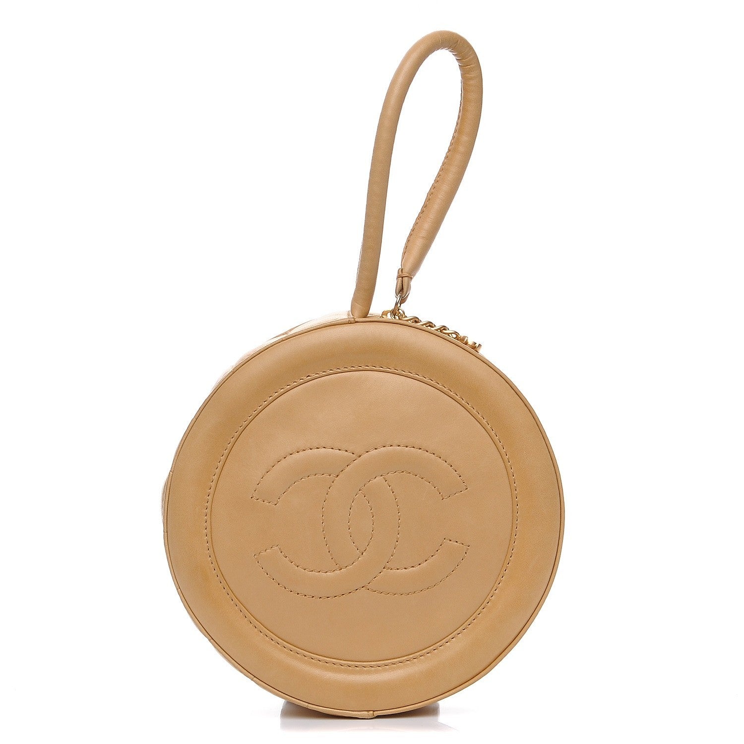 Chanel Lambskin Quilted CC Wristlet Beige 1 of 8