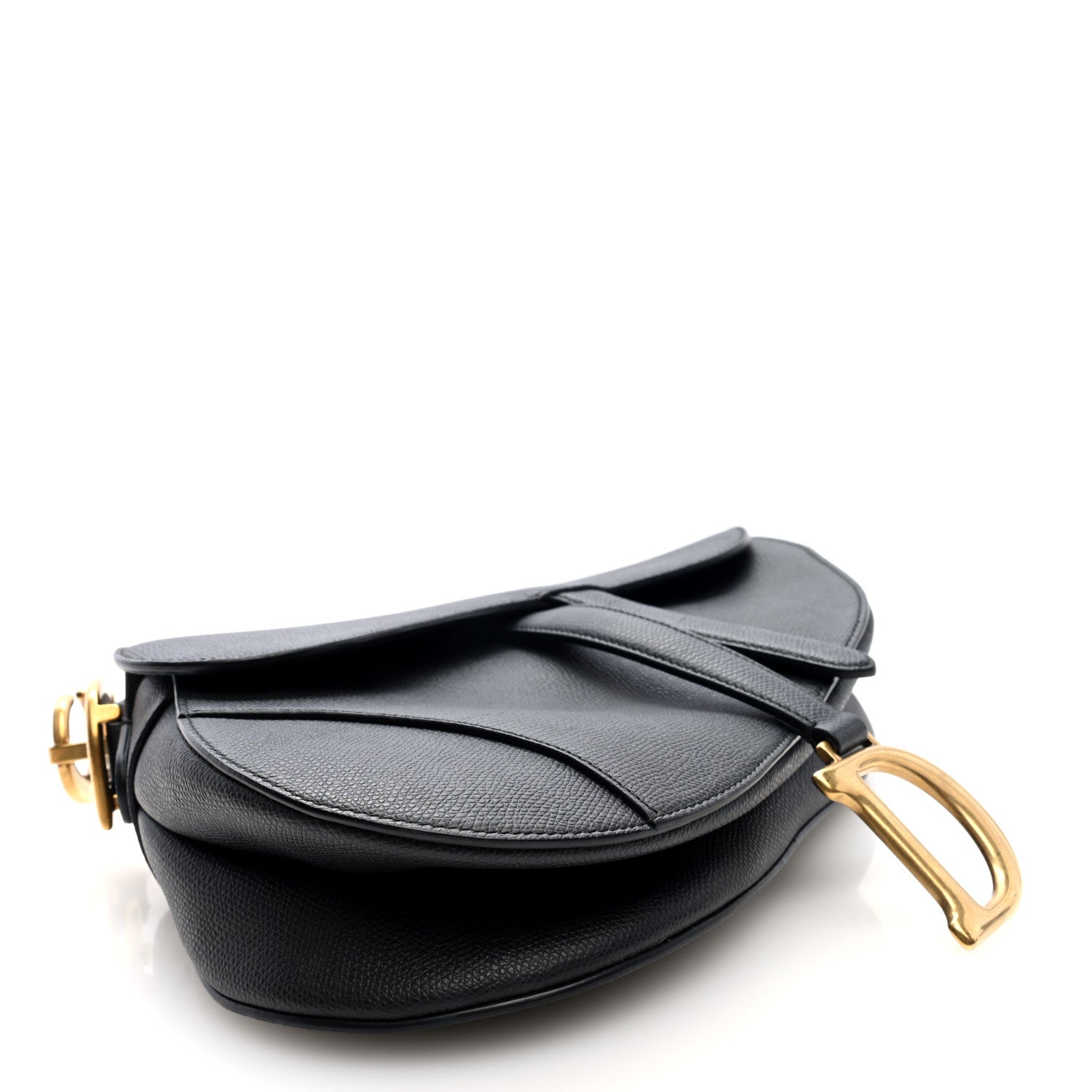 Christian Dior Grained Calfskin Saddle Bag Black 4 of 9